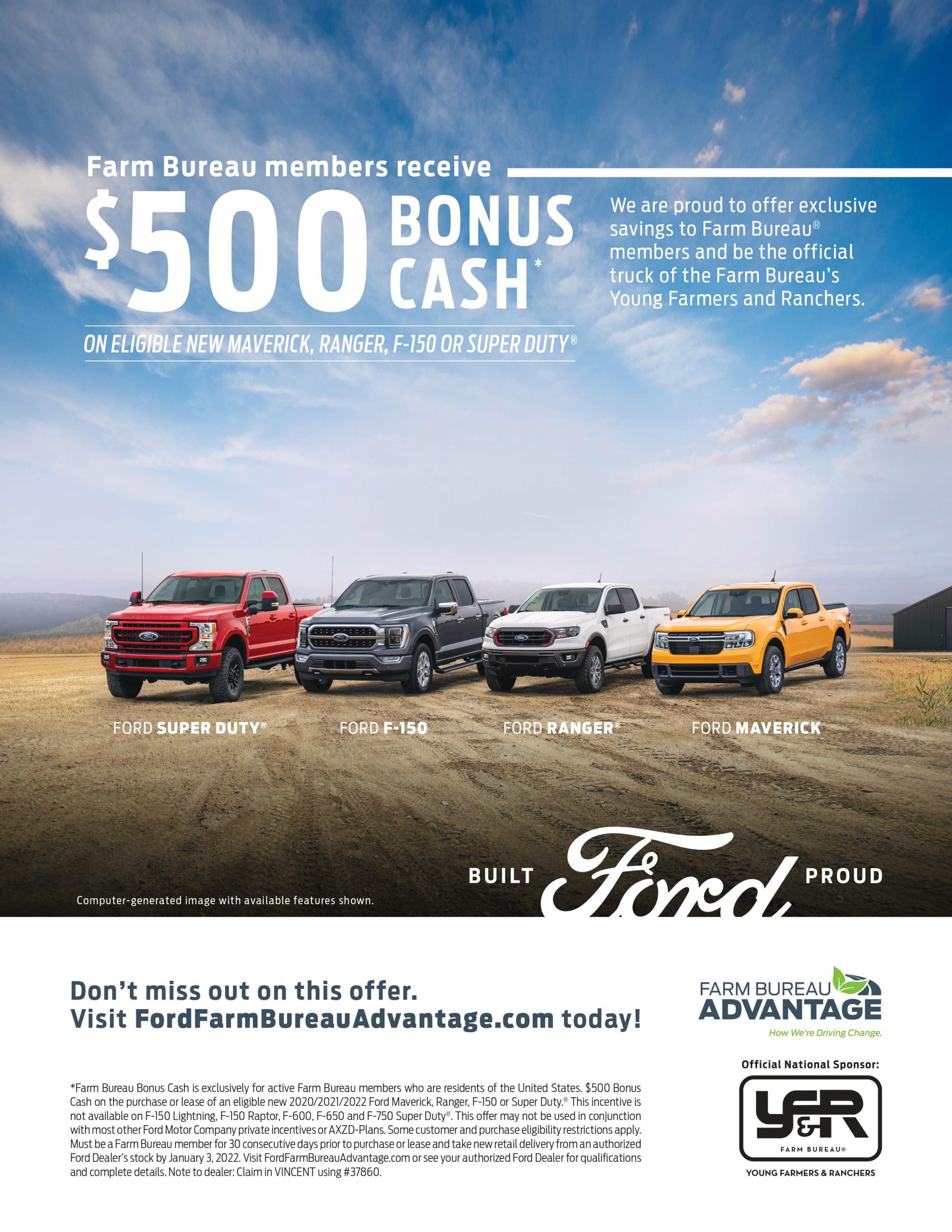 Ford 500 Bonus Cash! Rhode Island Farm Bureau